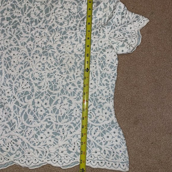 Shimmery Lacey St John Top w Sequins & Bling - Picture 7 of 9